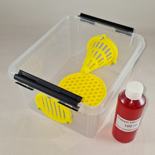 Selectieve lokval : 2 Liter box met 1x 60mm conus, 1x uitgang veilige lokpot en trappit.